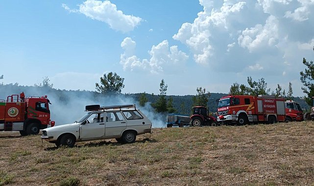 Ormanlık alanda çıkan yangın kısa sürede söndürüldü