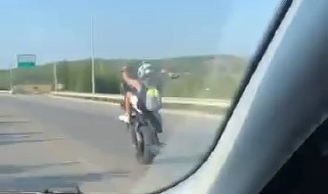 Otobanda tek teker ölüme yolculuk kamerada