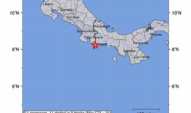 Panama-Kosta Rika sınırında 5.7 büyüklüğünde deprem