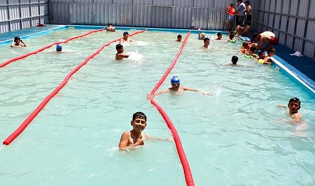 Sultanhanı'nda çocukların yüzme havuzu hayali gerçek oldu