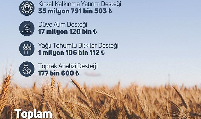 Tarım ve Orman Bakanlığı: "119,1 milyon liralık tarımsal destek ödemesi hesaplara aktarıldı"