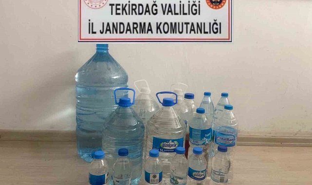 Tekirdağ'da 55 litre el yapımı içki ele geçirildi