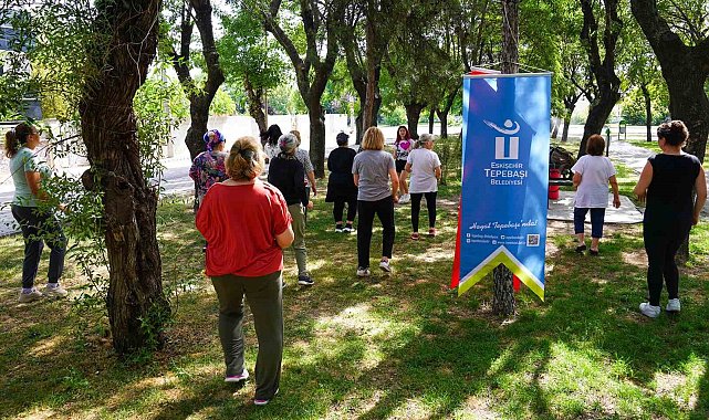 Tepebaşı&#039;nda açık havada spor zkeyfi