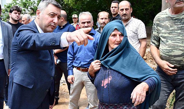 Vali Tanrısever'den Pirahmet köyü ve Tekke beldesinde sel incelemesi