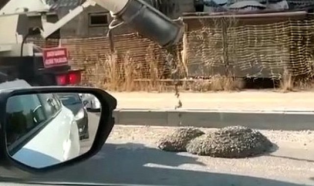Yola harç döken mikserin sürücüsüne para cezası