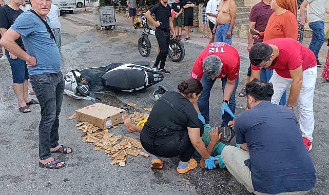 2 motosikletin kazasında 3 kişi yaralandı, kask takmayan sürücü ağır yaralandı