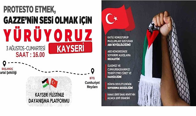 3 Ağustos'ta 'Büyük Filistin' yürüyüşü yapılacak