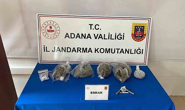 Adana&#039;da 2 kilo 700 gram esrar ele geçirildi