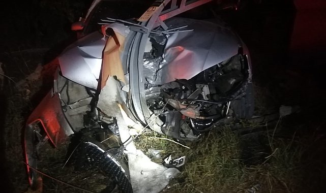 Adana&#039;da yüksek gerilim hattı direğine çarpan sürücü ve iki arkadaşı kaçtı