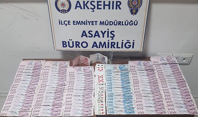Akşehir'de kumar oynayanlara baskın