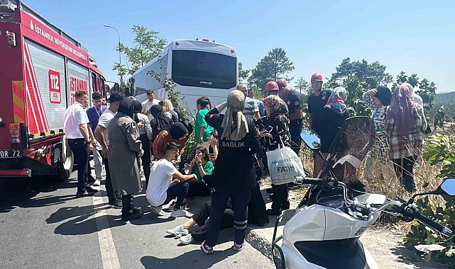 Arnavutköy'de işçi servisi kazası