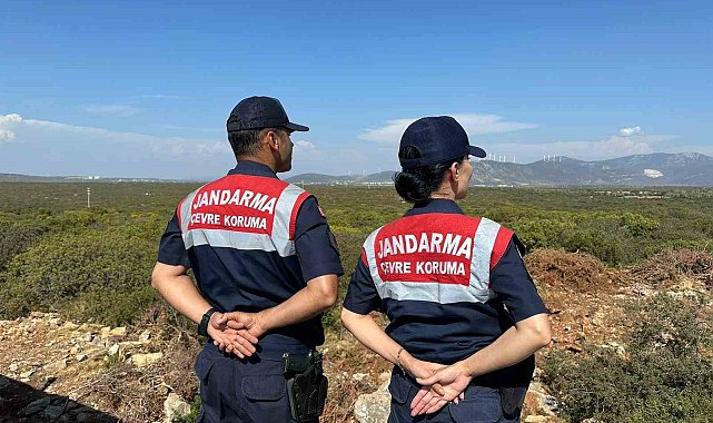 Aydın'da jandarma ekiplerinden Bafa Gölü'ndeki kuş ve balık türlerini korumak için yoğun denetim
