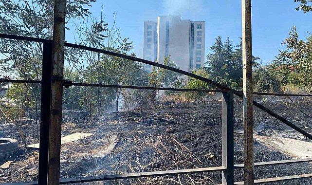 Bahçelievler'de otluk alanda yangın çıktı