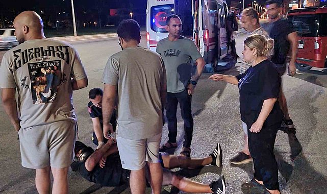 Bandırma'da motosikletten düşen sürücü yaralandı