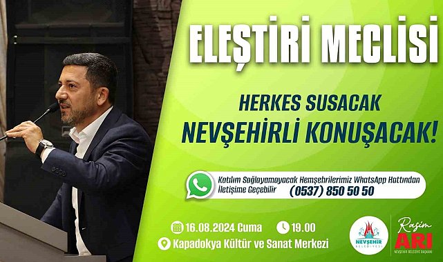 Başkan Arı'dan eleştiri meclisine davet