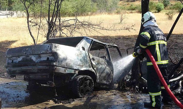 Bingöl'de kaza yapan otomobil yandı