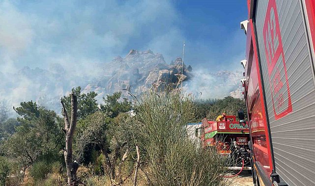 Bodrum'da çıkan yangın MUSKİ'nin arıttığı su ile söndürüldü