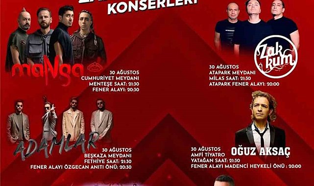 Büyükşehir Belediyesi Zafer Bayramı'nı konserlerle kutlayacak