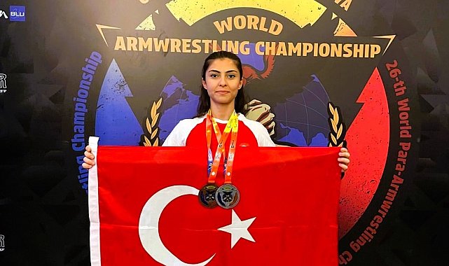 Çivrilli Petek bilek güreşinde Dünya 2.'si oldu