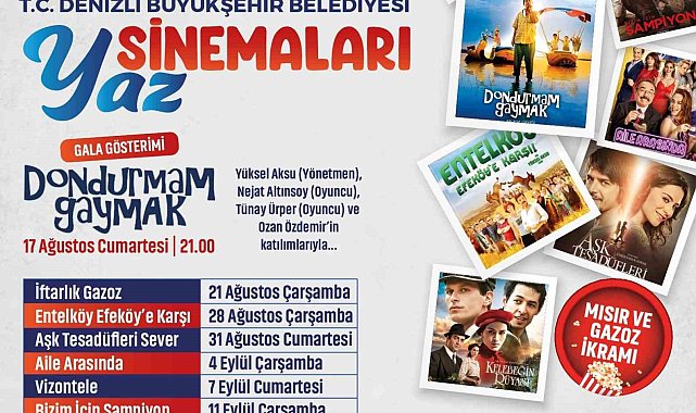 Denizli Büyükşehirden açıkhavada sinema keyfi