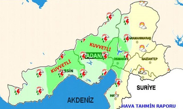 Doğu Akdeniz'de kuvvetli yağış uyarısı
