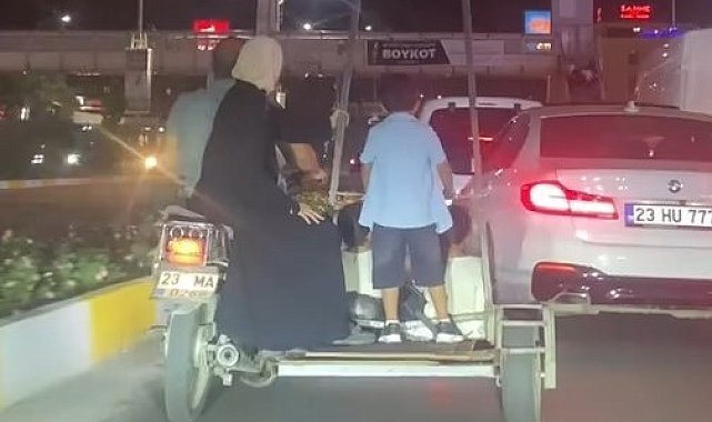 Elazığ'da tehlikeli yolculuk kamerada