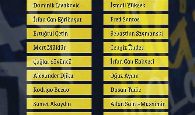 Fenerbahçe'nin Çaykur Rizespor maçı kamp kadrosu belli oldu