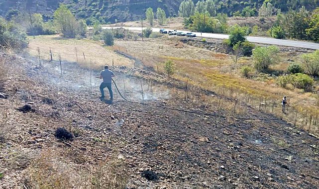 Gümüşhane İl Özel İdaresi ekipleri yangını önledi