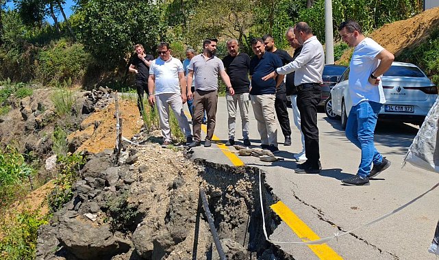 Heyelan meydana gelen yerlerde inceleme yapıldı