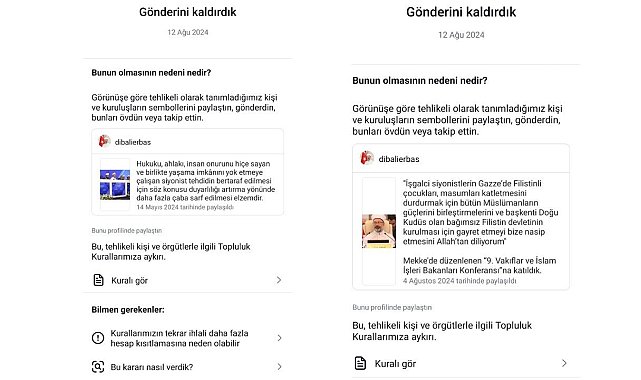 Instagram Türkiye'de erişime tekrar açılmasının ardından Diyanet İşleri Başkanı Erbaş'ın mesajlarını sildi