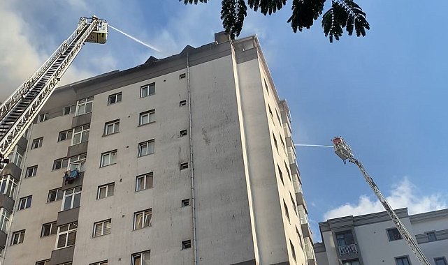 Kağıthane'de 13 katlı binada korkutan yangın