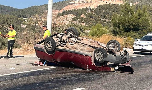 Kontrolden çıkan otomobil takla attı: 1 yaralı