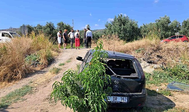 Kontrolünü kaybeden kadın sürücü tarlaya uçtu