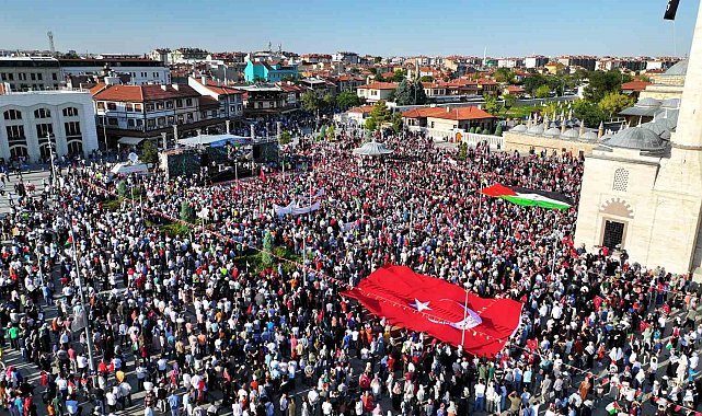 Konya Gazze mitinginde kenetlendi