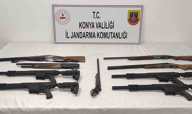Konya&#039;da 9 adet belgesiz av tüfeği ele geçirildi