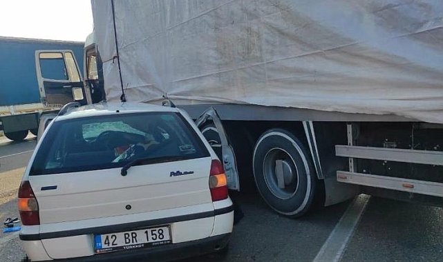 Konya'da otomobil tıra çarptı: 3 ölü, 2 yaralı