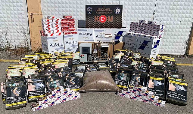 Kütahya'da 125 bin 800 adet makaron ele geçirildi