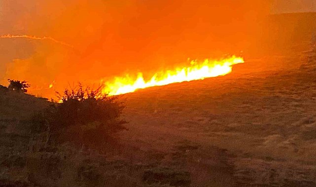 Malatya'da yüzlerce dönüm alanda anız yangını