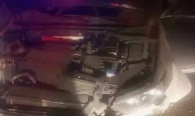 Mardin'de otomobil elektrik direğine çarptı
