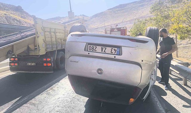 Mardin'de sürücüsünün kontrolünden çıkan otomobil takla attı: 1 yaralı
