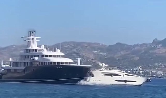 Milyon dolarlık mega yat, motoryatı ezip geçti