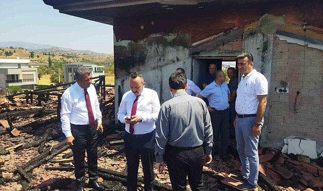 Nazilli'de yangın çıkan anaokulunda hasar tespit çalışması yapıldı
