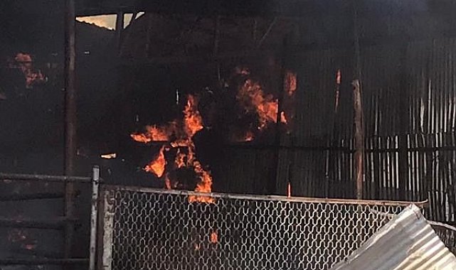 Ormanlık alanda çıkan örtü yangını ahıra sıçradı