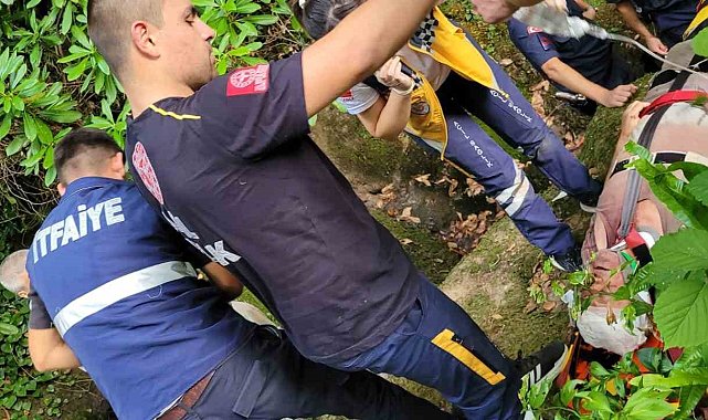 Ormanlık alanda yaralandı, sedyeyle 1 kilometre taşınarak hastaneye ulaştırıldı