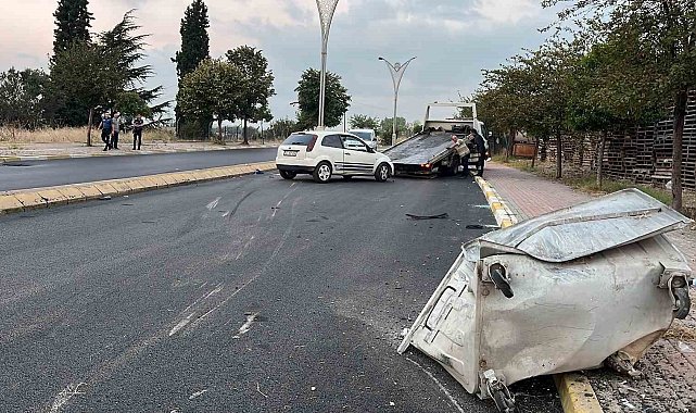 Otomobil, çöp konteynerine çarparak takla attı: 1 yaralı