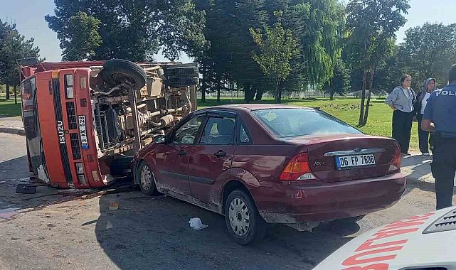 Otomobille kamyon çarpıştı: 6 yaralı