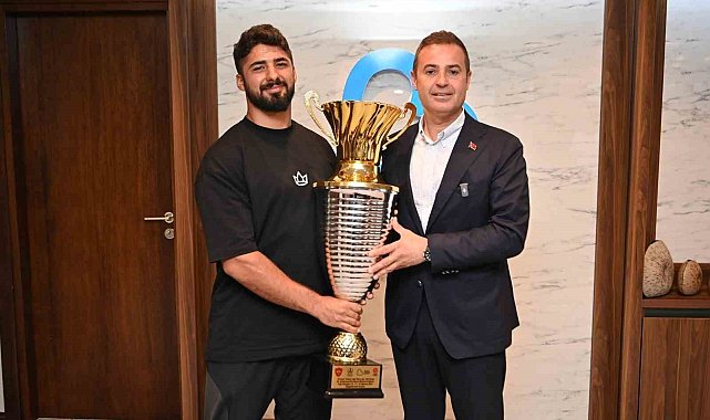 Şampiyondan Başkan Akın'a ziyaret