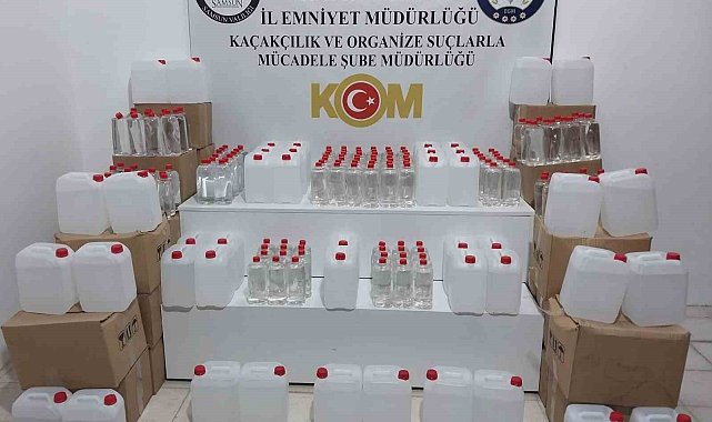 Samsun'da sahte içki yapımında kullanılan 1 ton etil alkol ele geçirildi