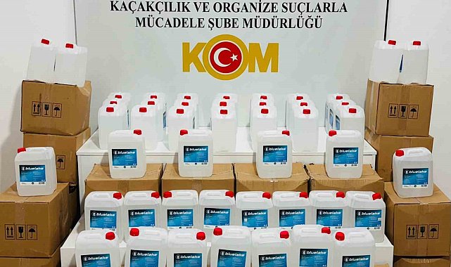 Samsun'da sahte içki yapımında kullanılan 640 litre etil alkol ele geçirildi