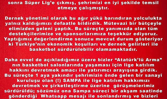 Samsunspor'dan SAMPA'ya tepki: "Bizleri şaşkınlık içinde bıraktı"